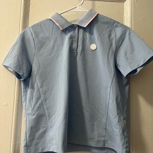 Kakao Friends Golf Light Blue Polo Shirt with Pink Trim